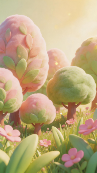 可爱棉花糖树