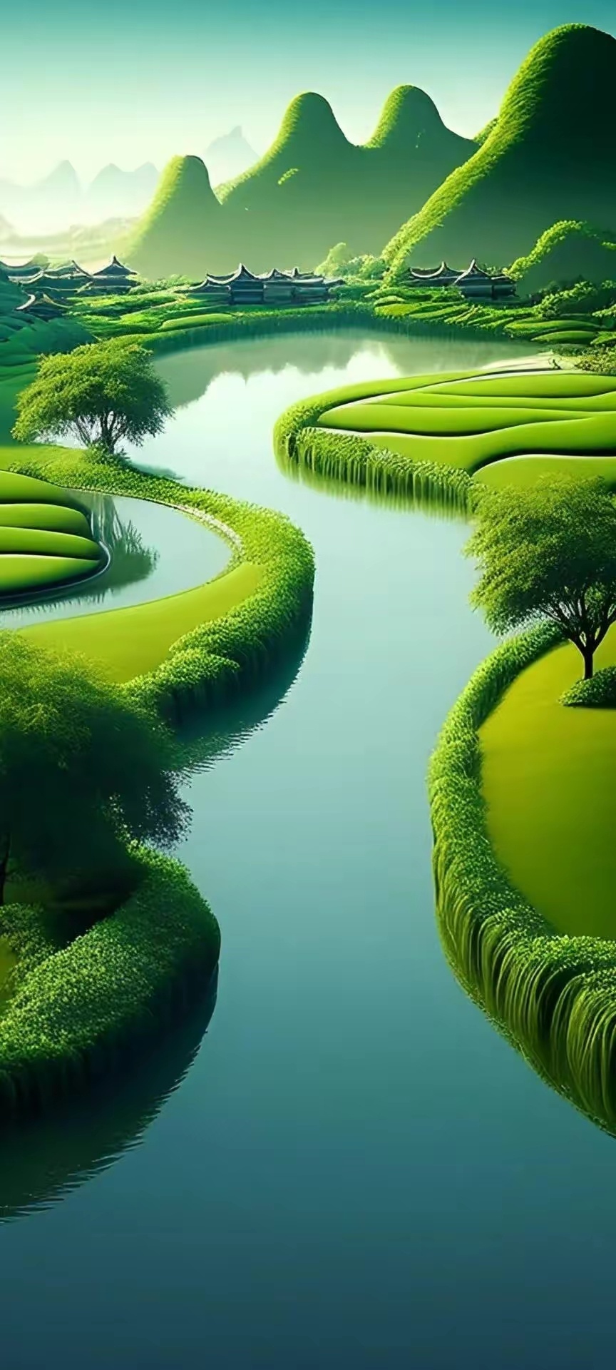绿色护眼风景
