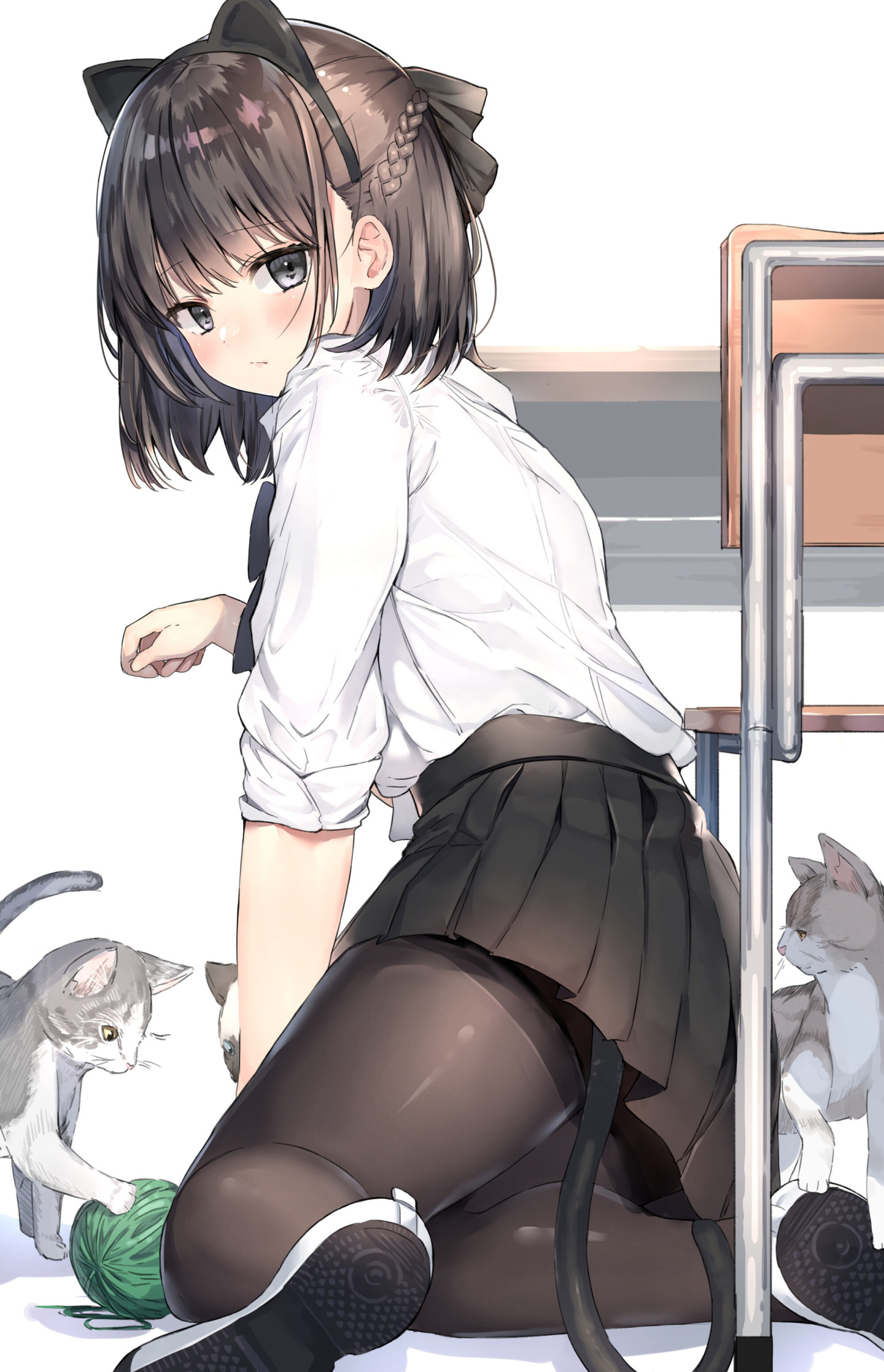 屏保圖片手機壁紙黑絲jk少女