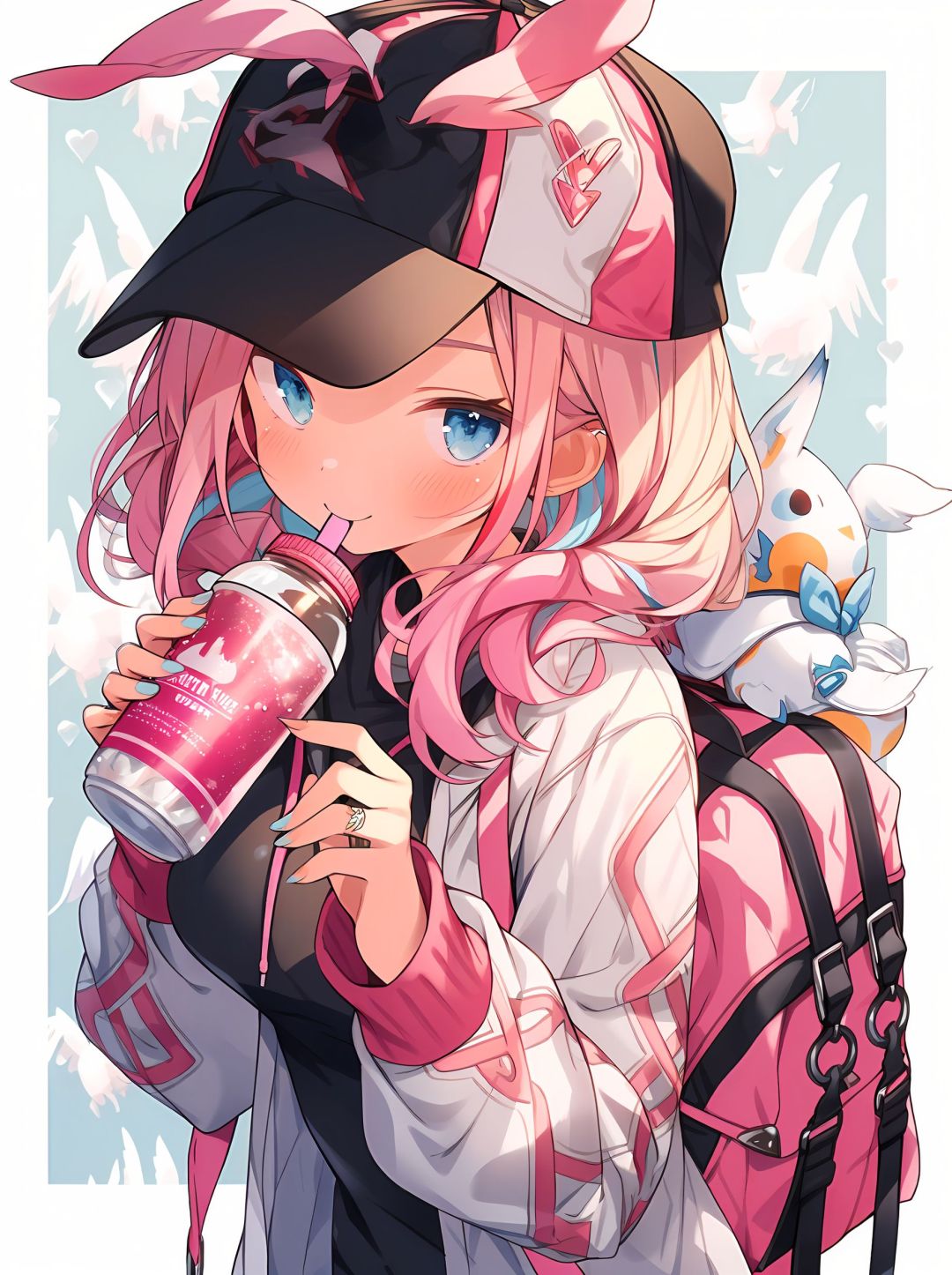 喝汽水的可愛女孩2