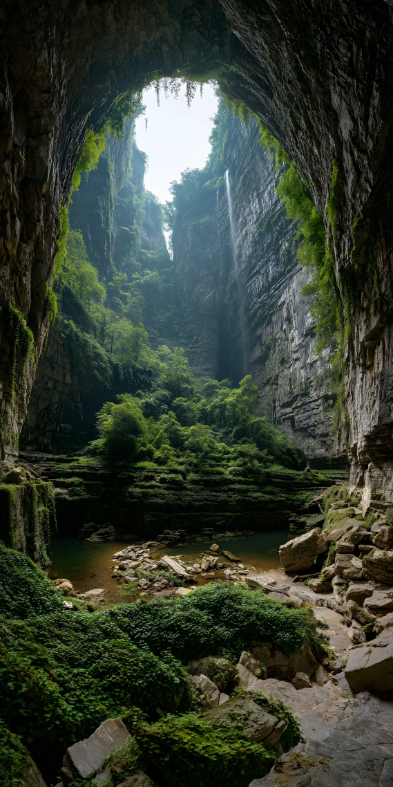 地心秘境，天光垂落