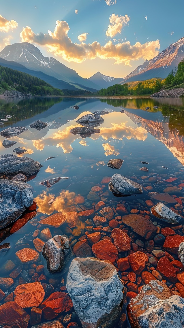 高山纯净湖泊