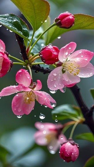 雨中海棠