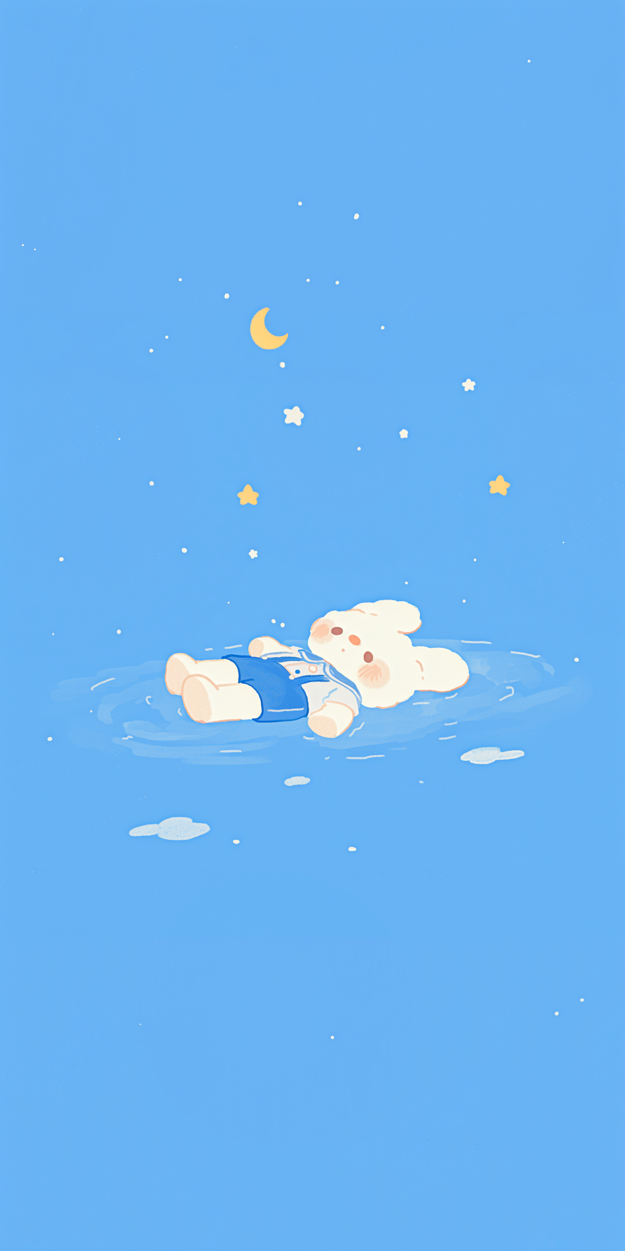 藍色背景上的小兔子