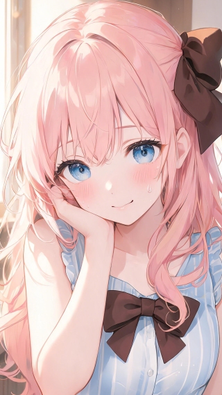 粉发蓝裙女孩