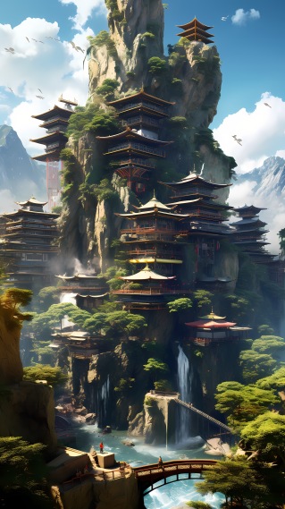 科技古风建筑