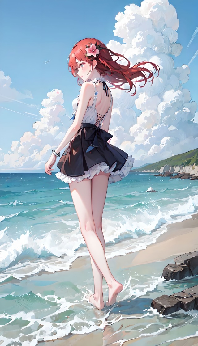 海邊治愈少女