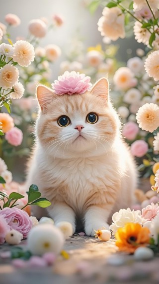头戴大花