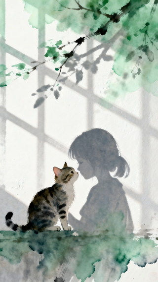 简约剪影小猫壁纸