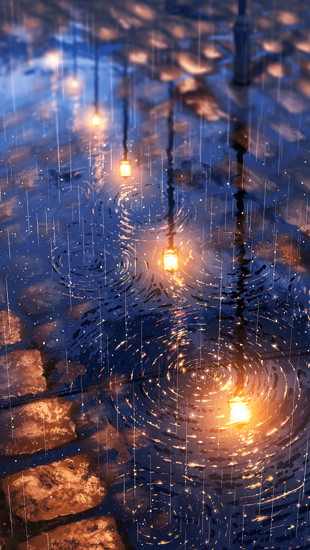 4k下雨的街道 风景手机静态壁纸 风景手机壁纸下载 元气壁纸