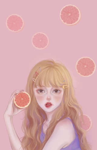 夏日元气西柚女孩