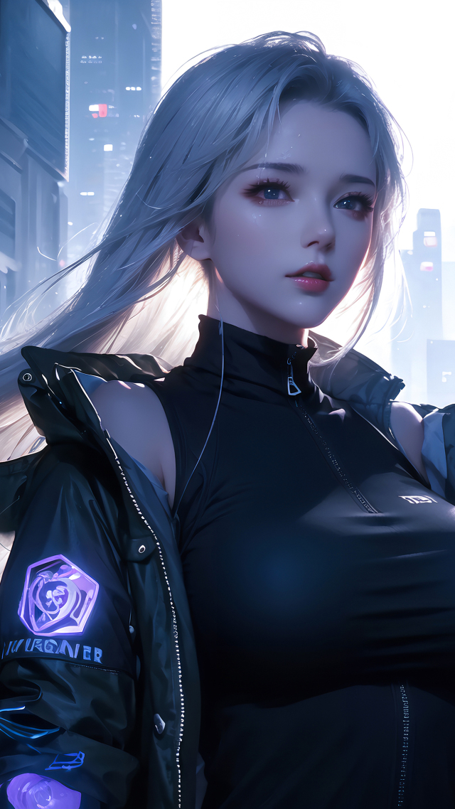 賽博朋克風科幻少女