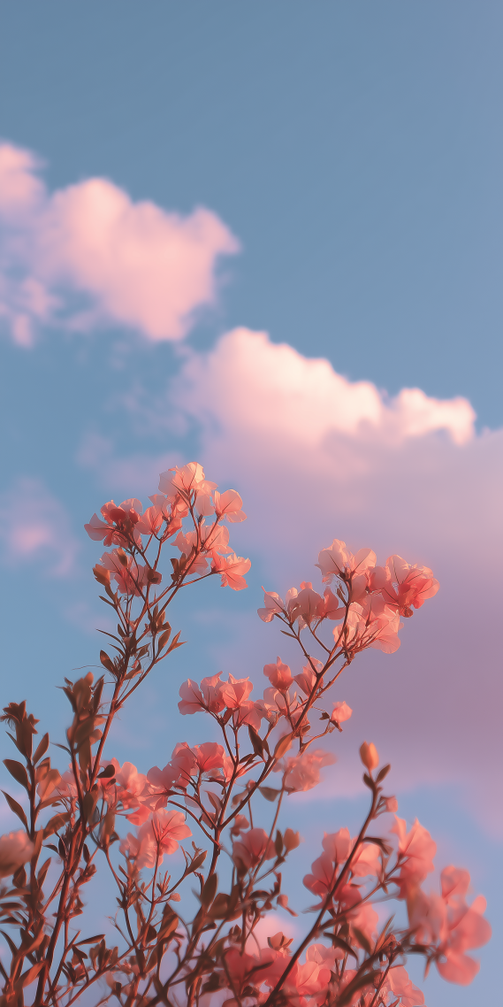 天空与花