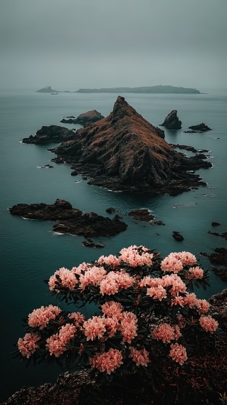 阴天鲜花岛屿