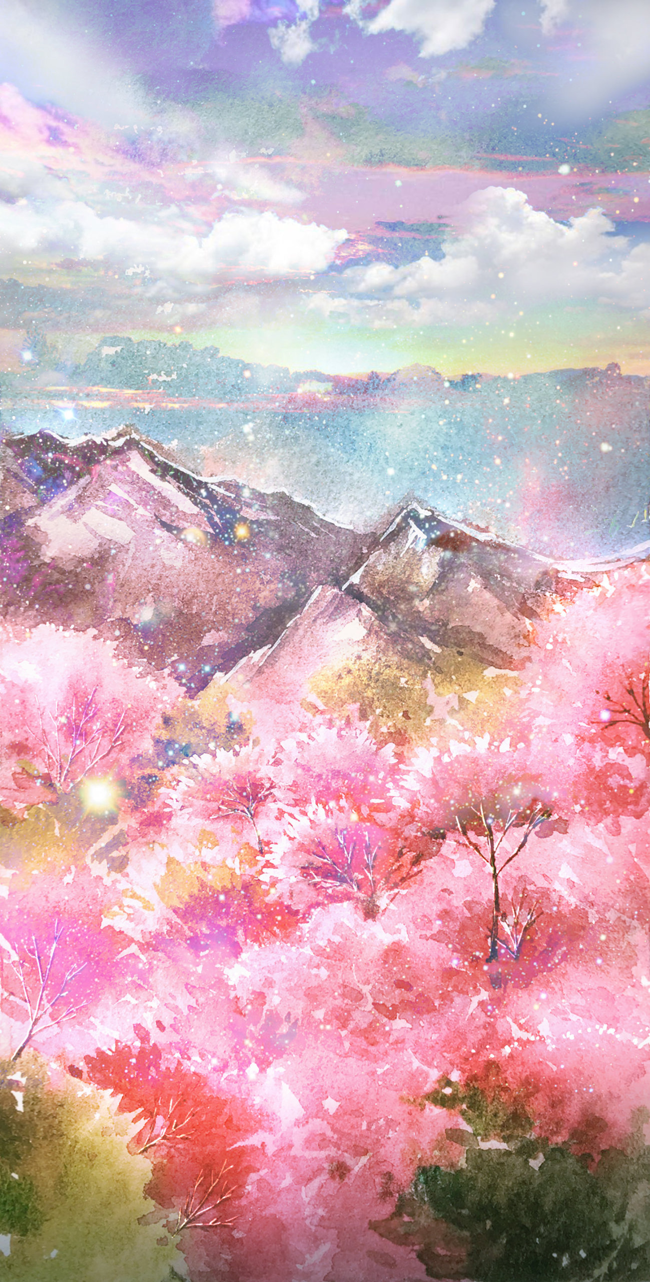樱花林地朋友圈壁纸