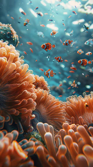 奇妙海底世界-小丑鱼与珊瑚