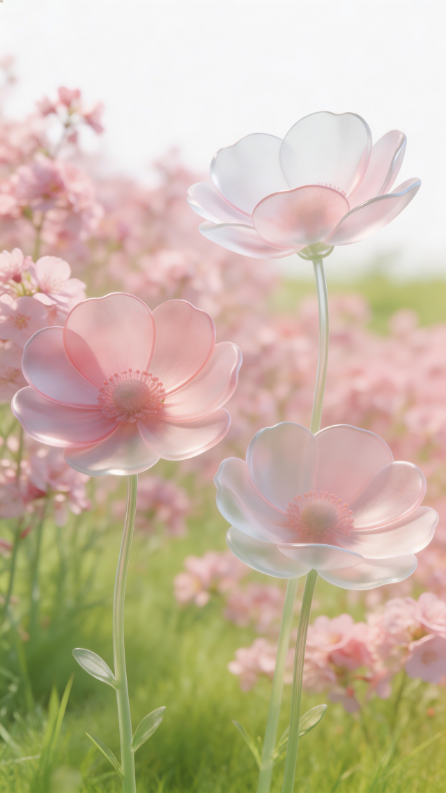 粉色透明花