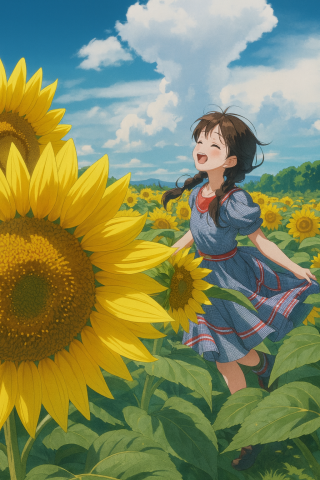 向日葵与女孩
