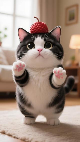 黑白小肥猫