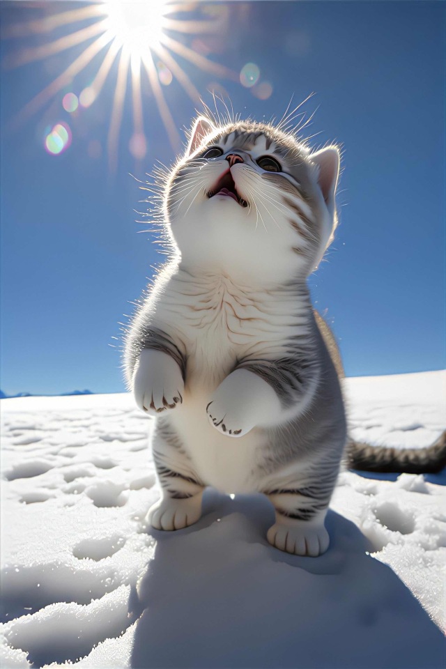 沐浴阳光的小猫咪