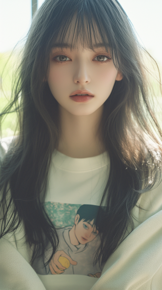阳光长发美女
