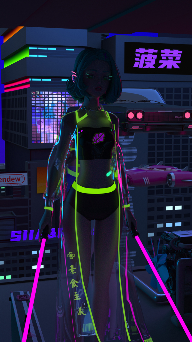 甜酷女孩的賽博city