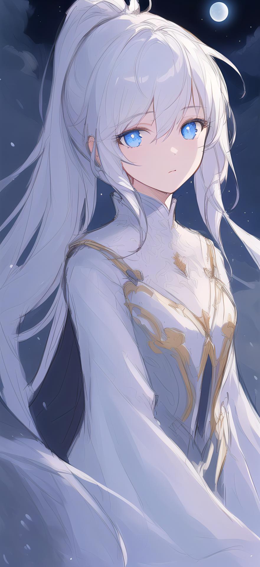 素描二次元美少女