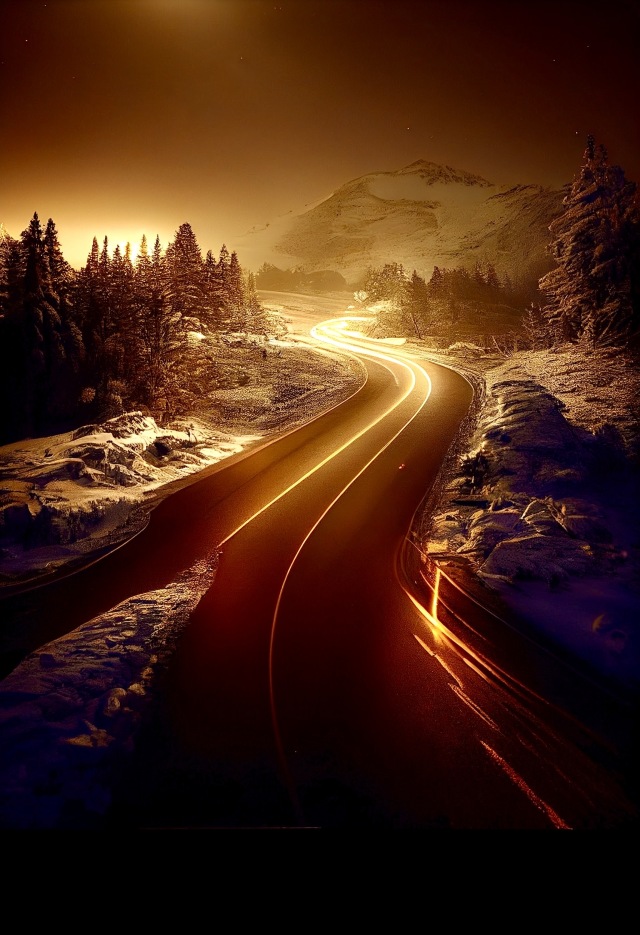 雪山夜景