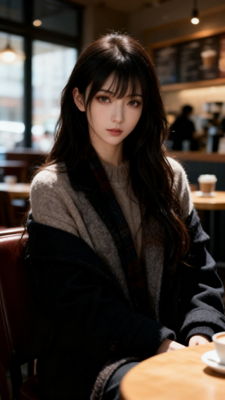 咖啡店里的少女