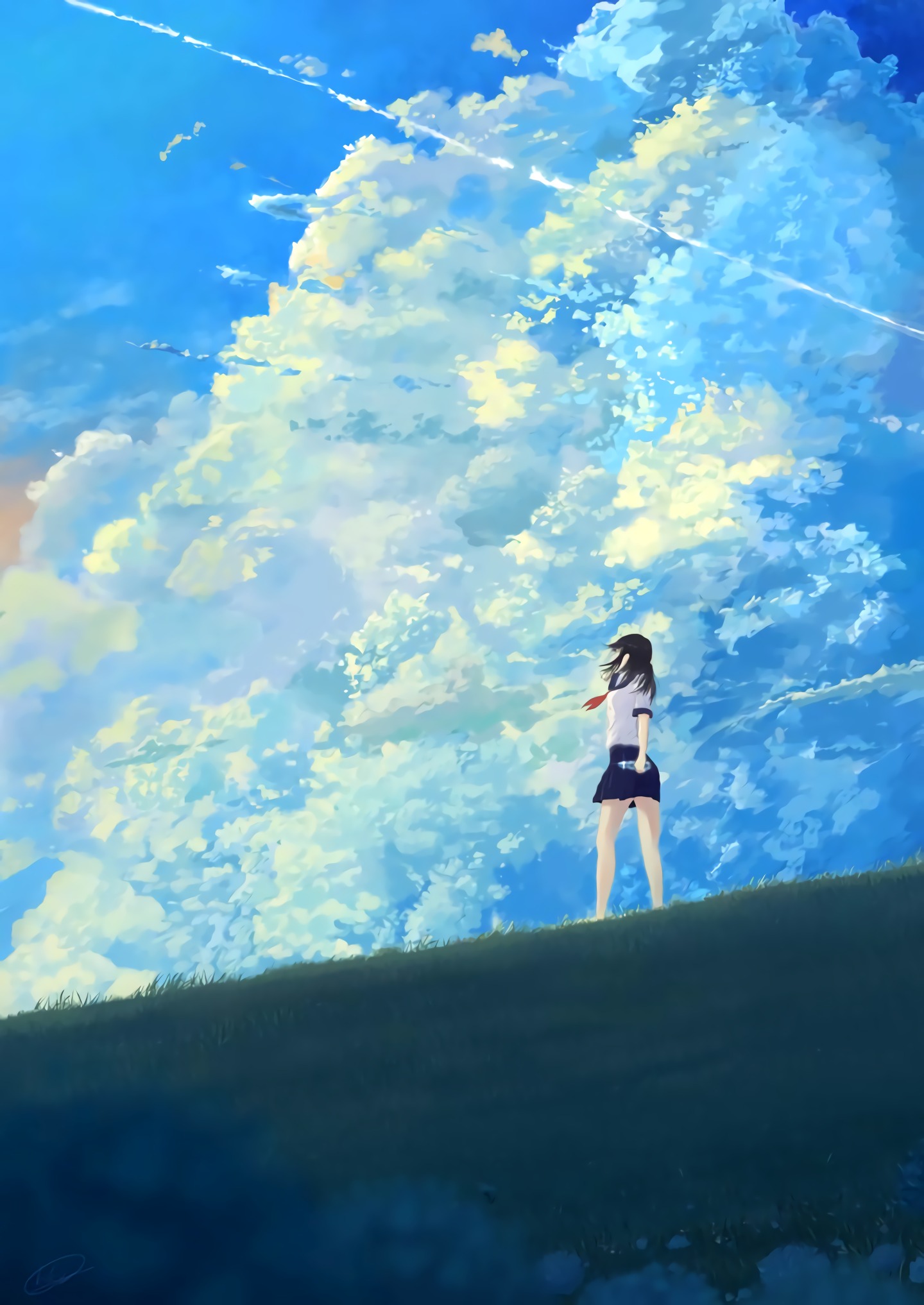 藍天上的白雲聊天背景圖
