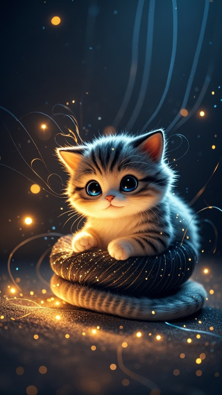 粒子发光的小猫咪