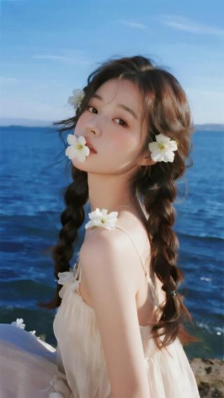 海边清纯少女