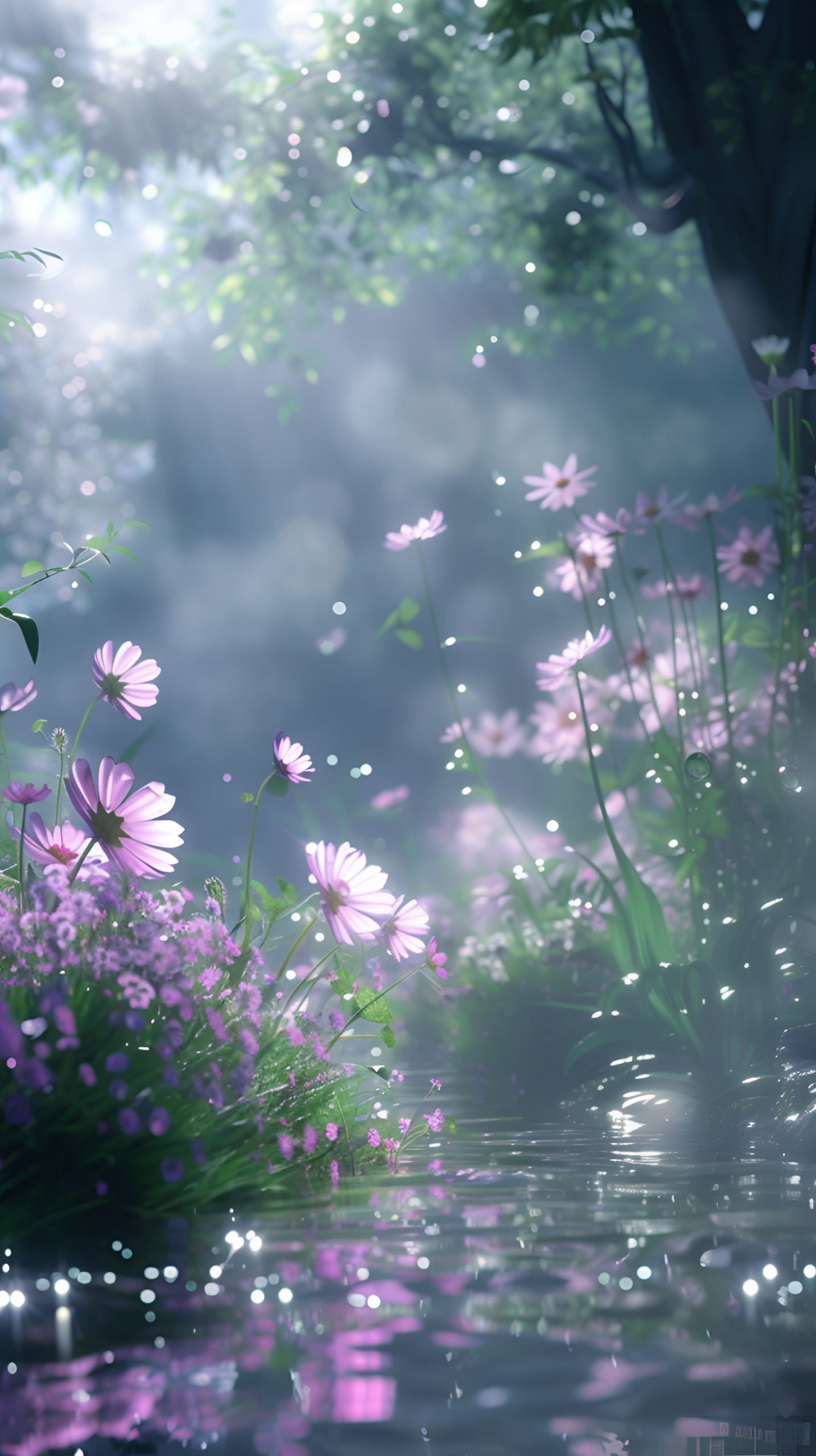 陽光河流小花