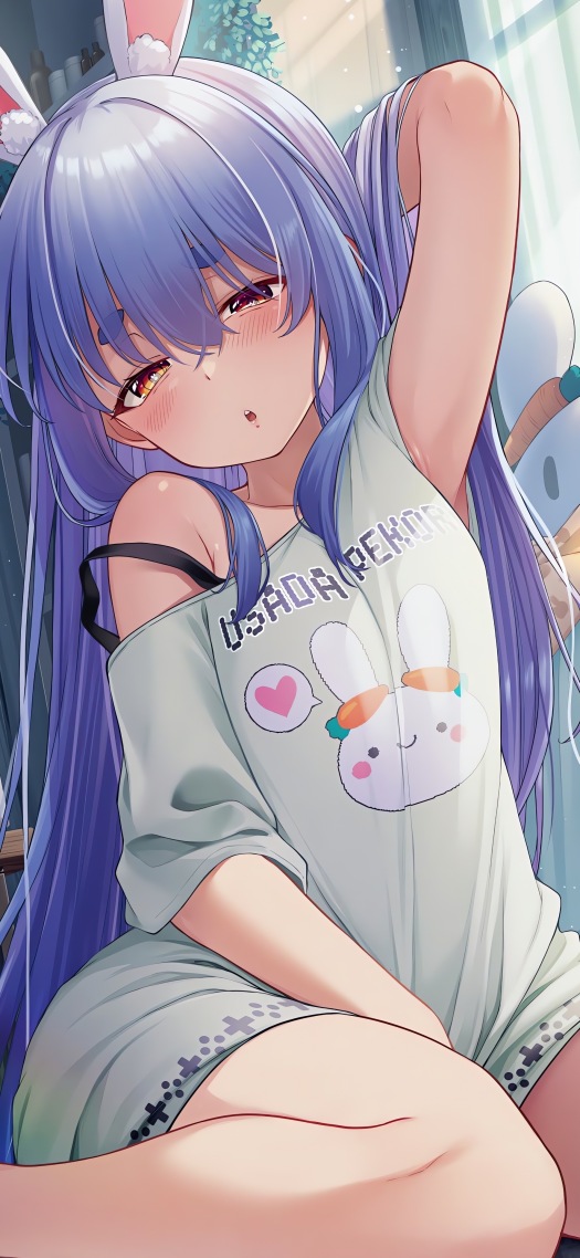 睡衣藍發美少女