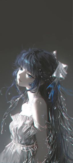 戴蝴蝶结的少女
