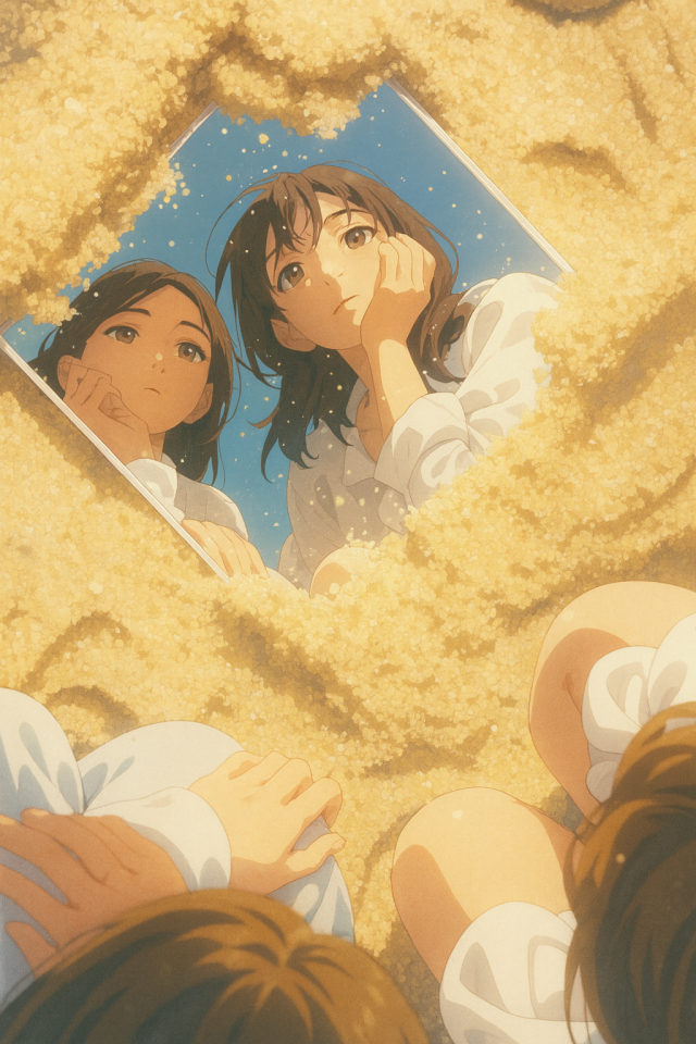 沙滩镜中少女