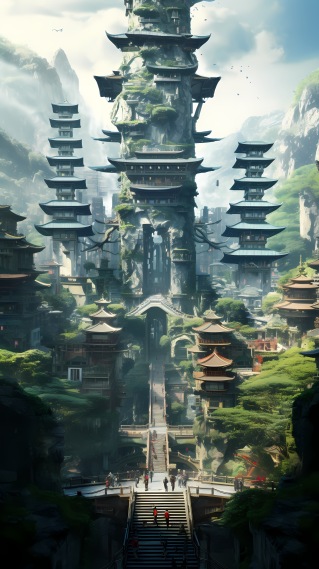 科技古风建筑