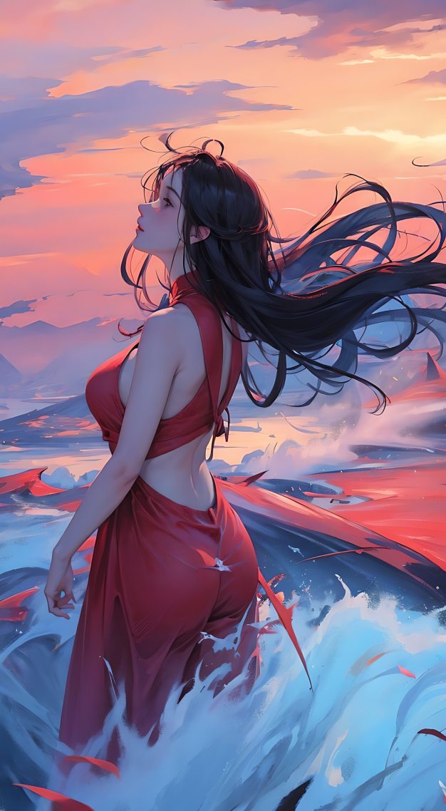 红裙少女