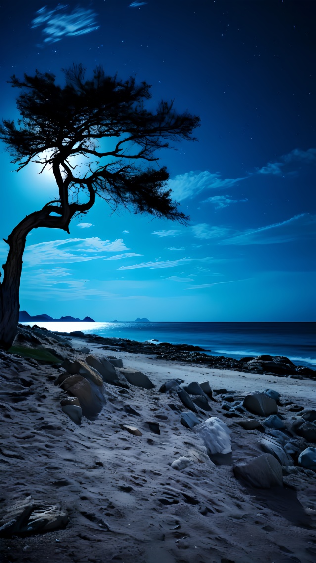 夜晚海滩