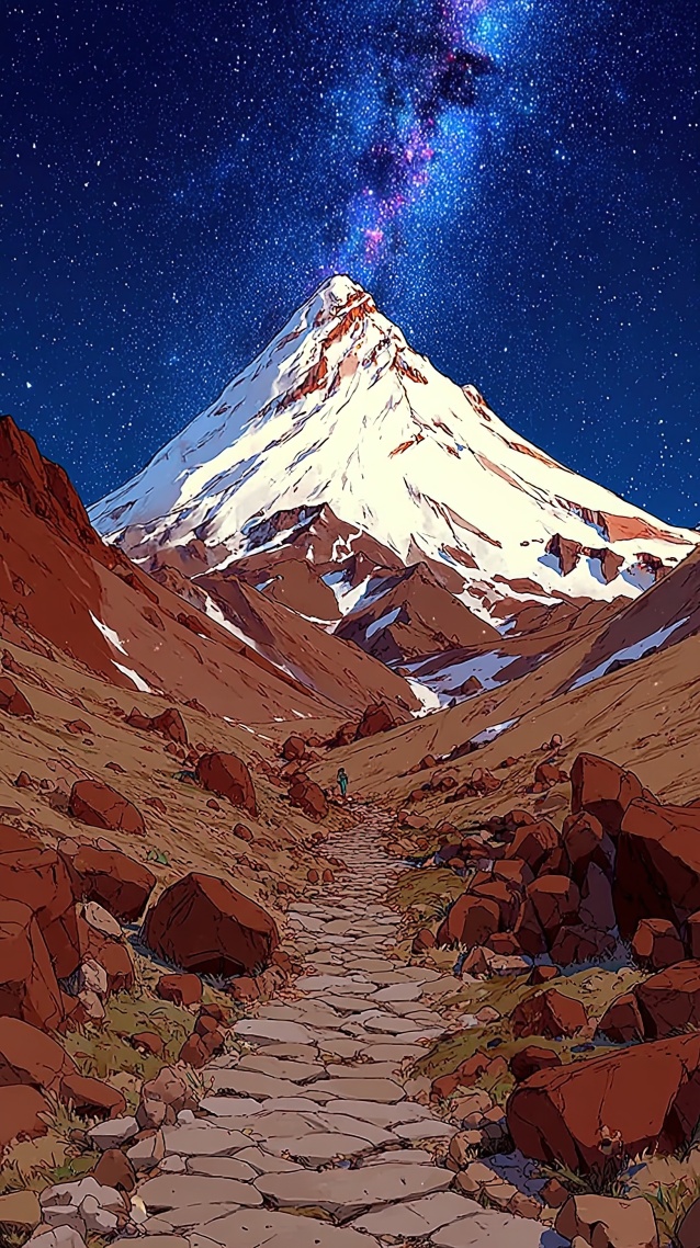 星夜雪山