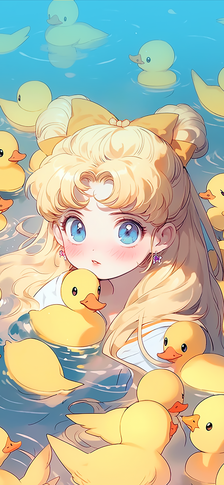 美少女鴨主題壁紙鎖屏