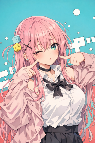 粉色可爱美少女