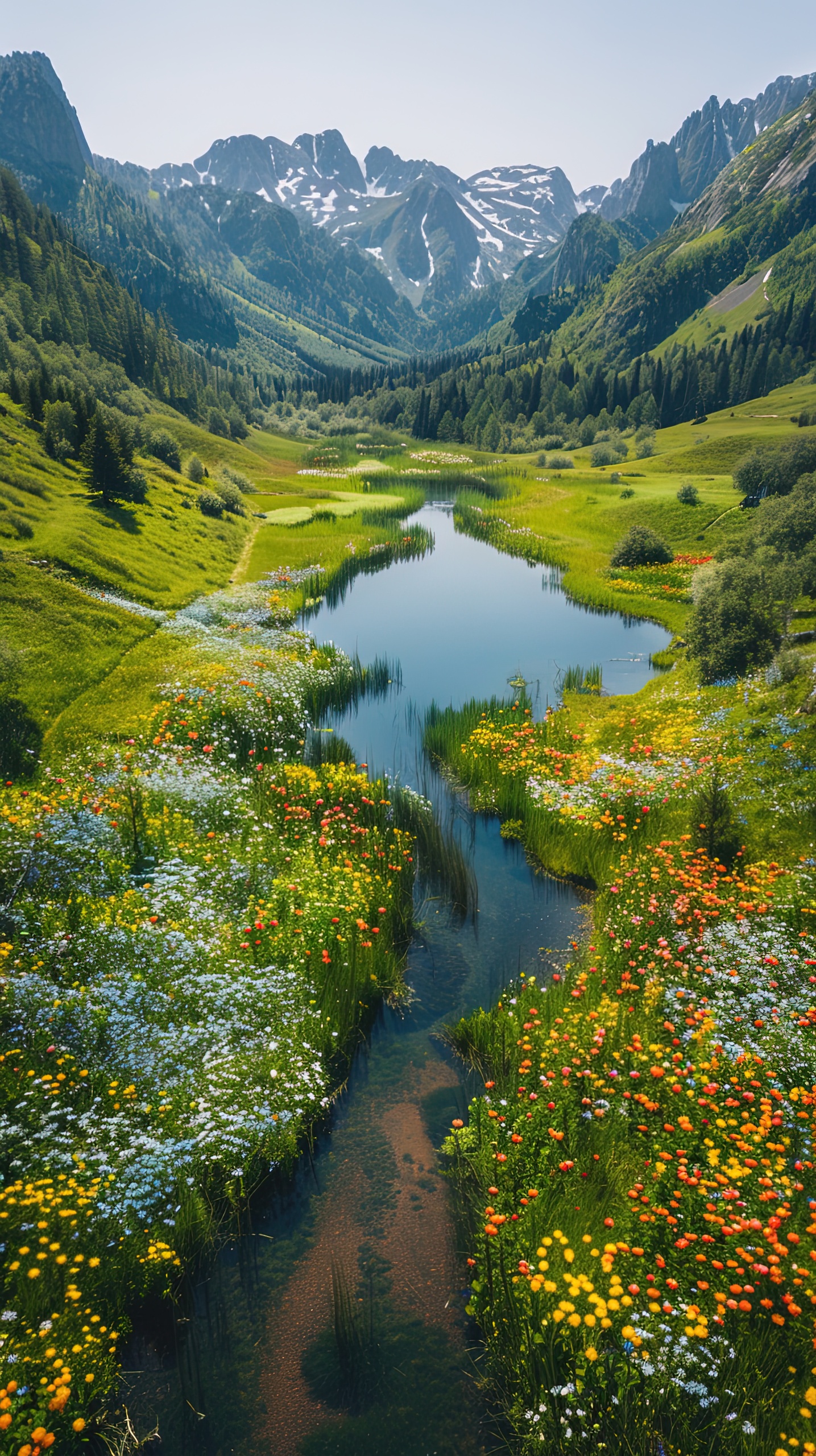 绿色护眼山谷花海
