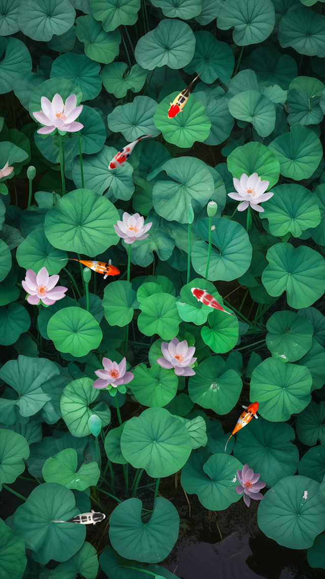 荷花錦鯉