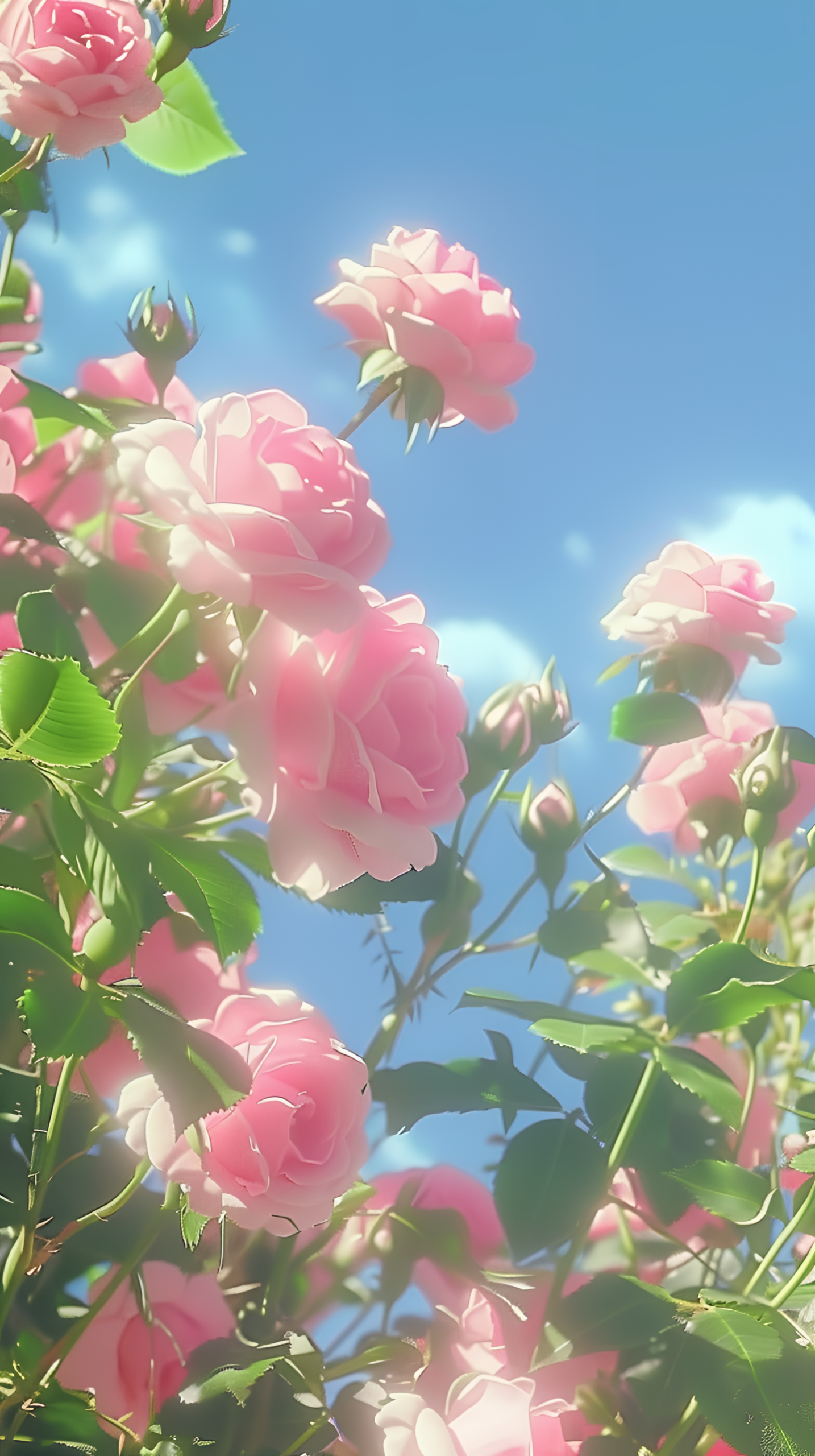 蓝天下的花朵