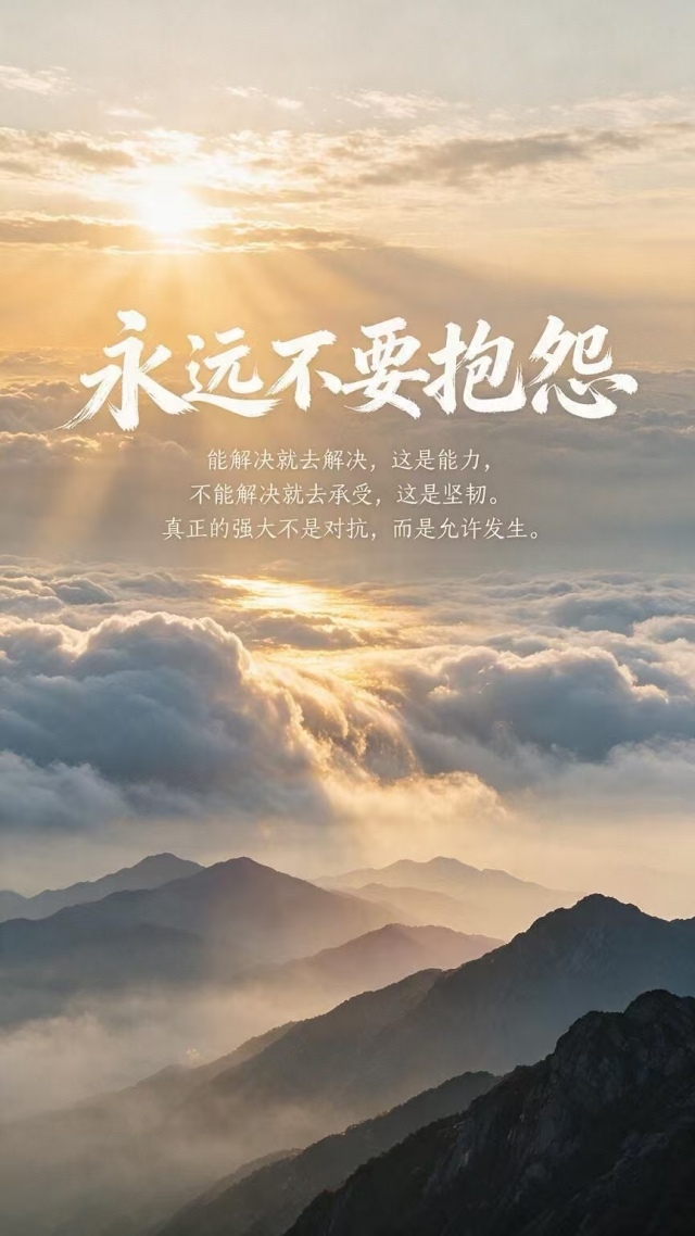 永远不要抱怨