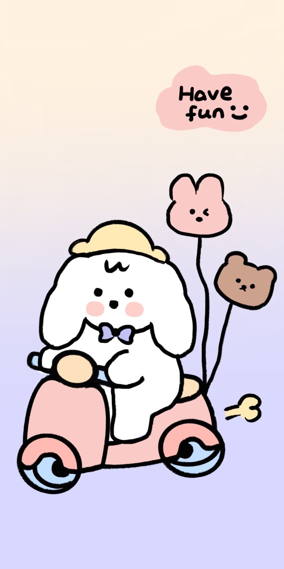 渐变骑车小狗