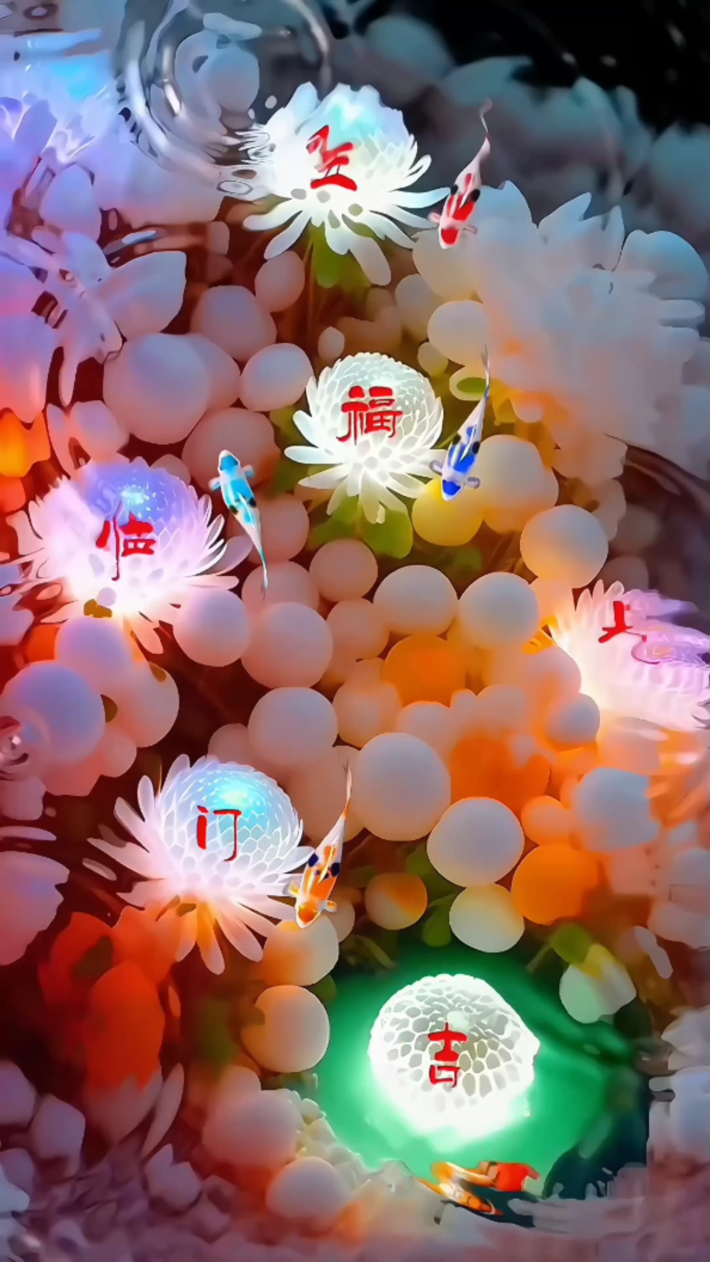 錦鯉 鵝卵石