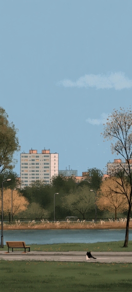 城市河畔的小猫