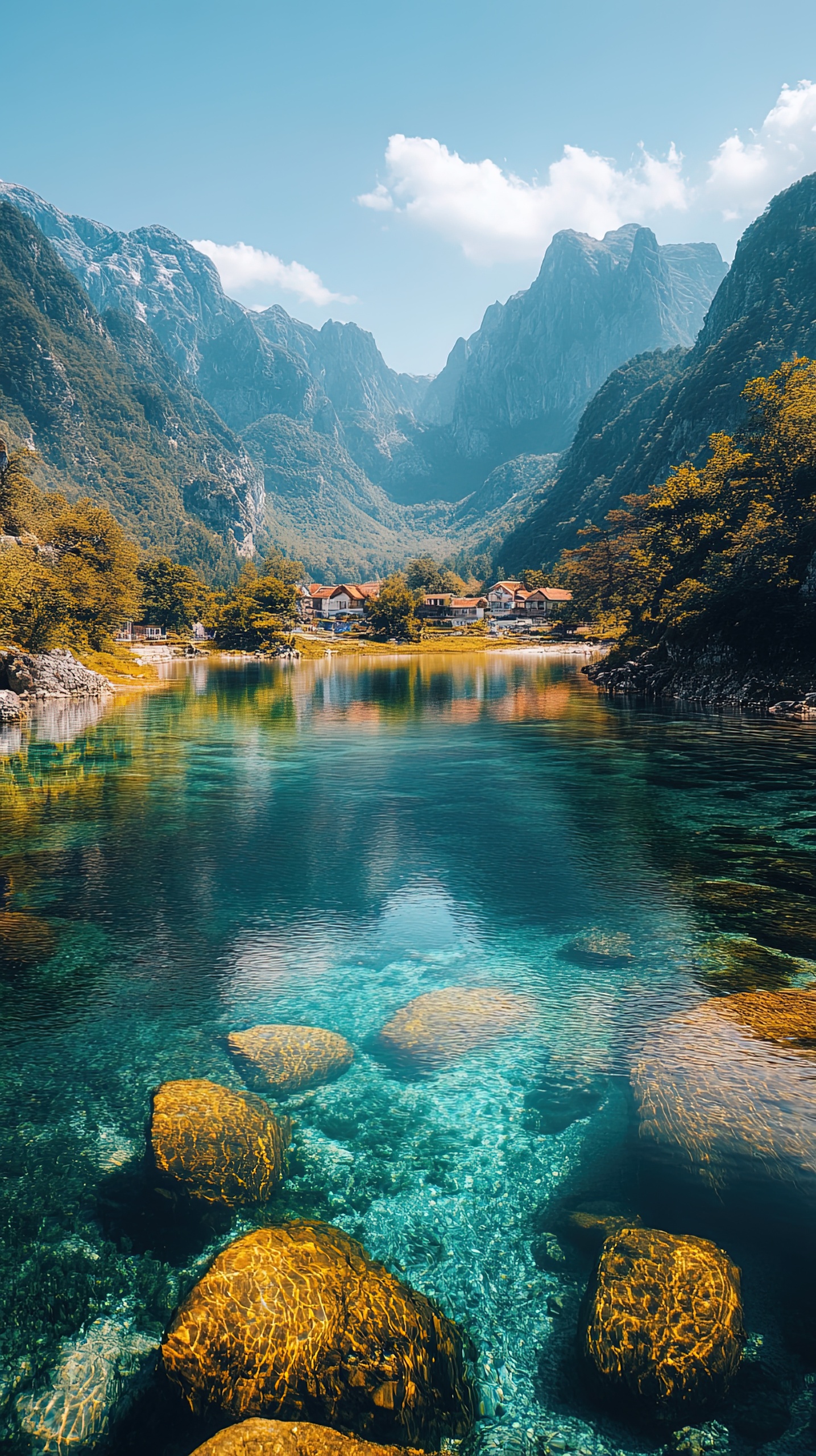 高山清澈湖水